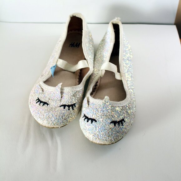 H&M Unicorn Size 9 Glitter Incadescent Ballet Style Shoes - Picture 1 of 3